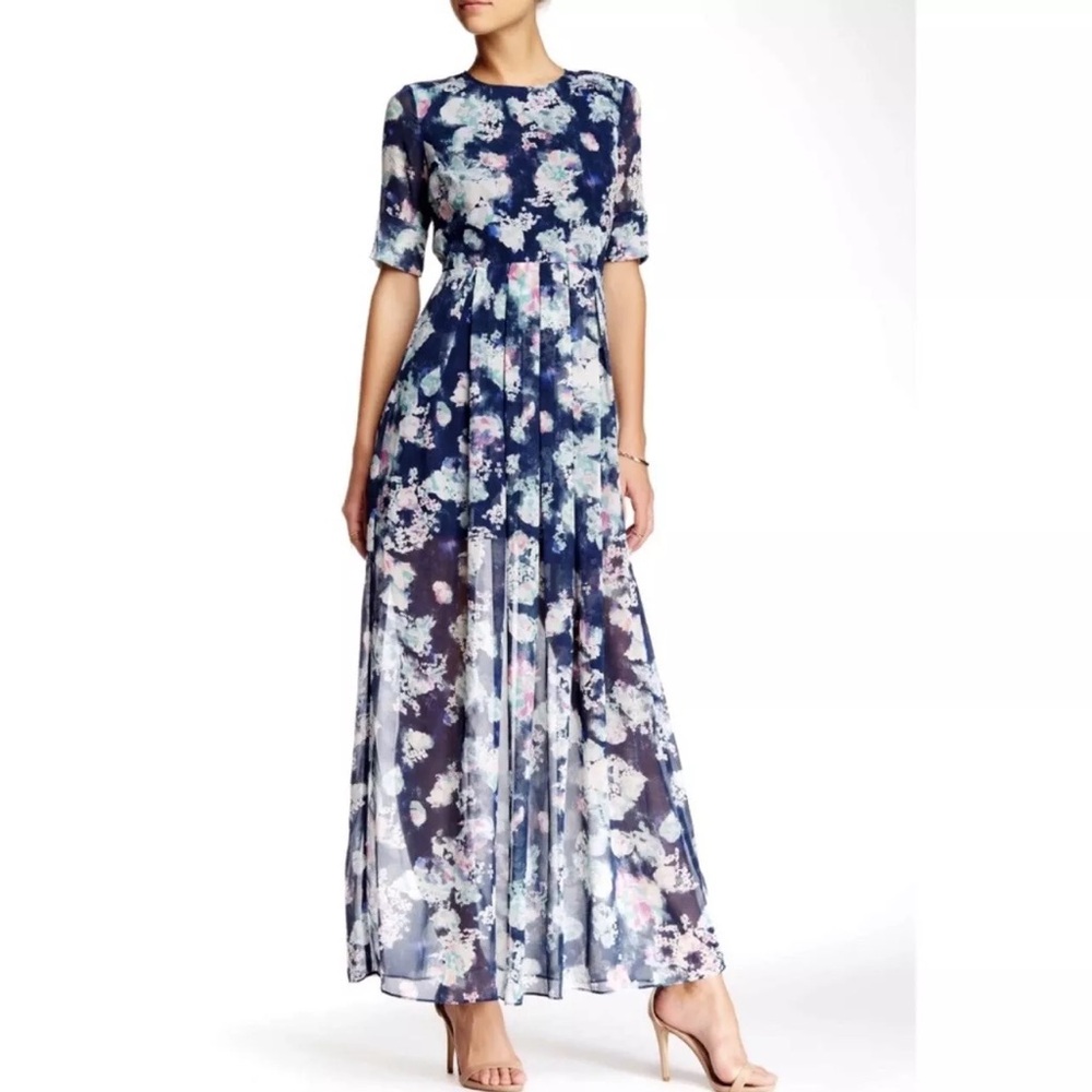 BCBGgeneration floral maxi, backless dress. Size 0.